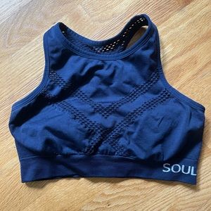 lululemon soulcycle high neck detailed sports bra